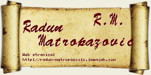 Radun Matropazović vizit kartica